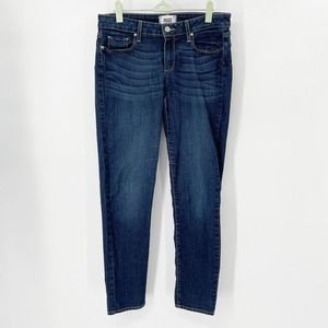 Paige Kylie Crop Denim Skinny Jeans Sz 29 Blue MidRise Pockets Stretch Dark Wash